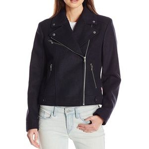 Women's Fashion Wool Blend Asymmetrical Moto